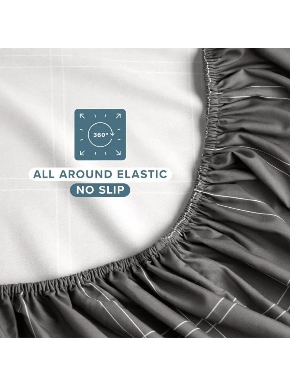 Modern Plaid Queen Sheet Set - Soft, Stylish Grey/White Bedding Essentials